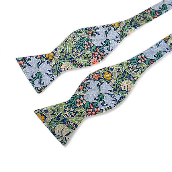 william-morris-golden-lily-silk-bow-tie-fox-chave