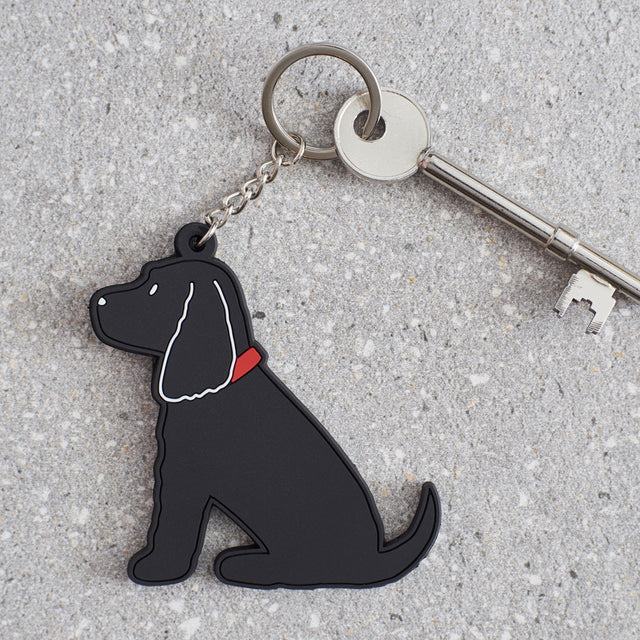 Black Cocker Spaniel Dog Keyring - Sweet William