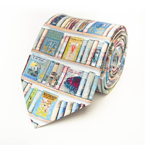 Bookshelf Silk Tie - Fox & Chave