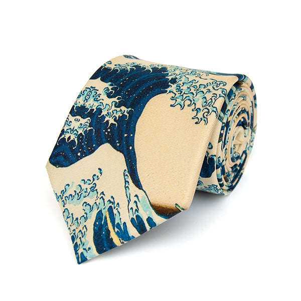 Hokusai Wave Silk Tie - Fox & Chave