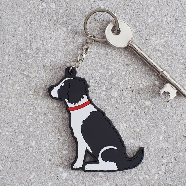 Black & White Springer Spaniel Dog Keyring