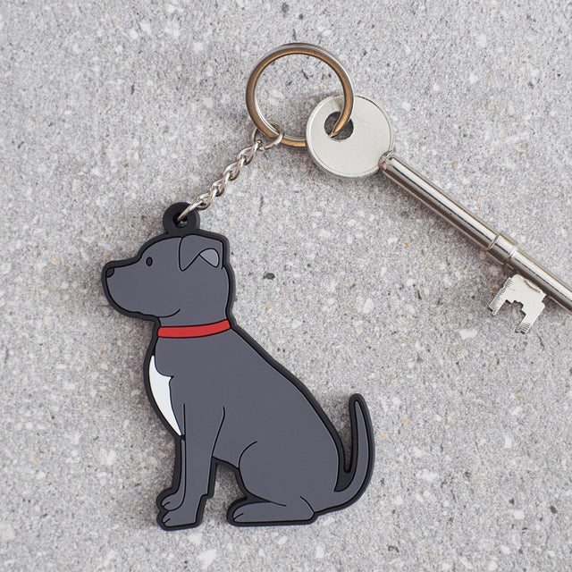 Staffie Dog Keyring - Sweet William