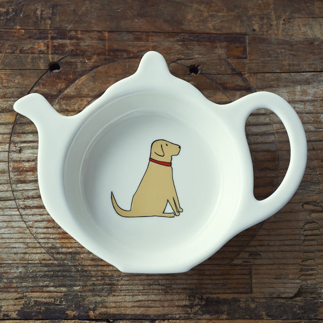 Yellow Labrador Teabag Dish - Sweet William