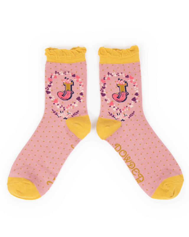 Bamboo Ladies Socks - J - Powder Design