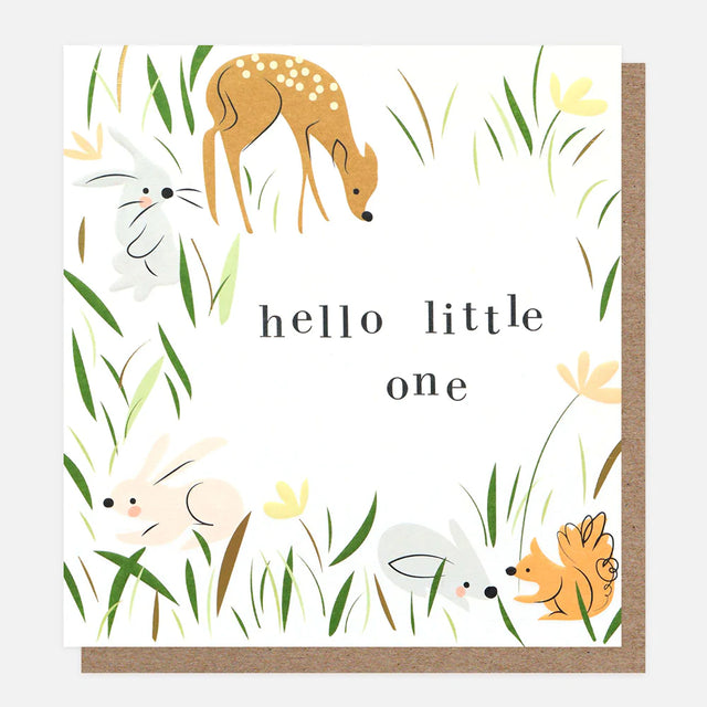 Hello Little One Woodland Critters Card - Caroline Gardner