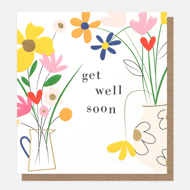 Floral Get Well Soon Card - Caroline Gardner