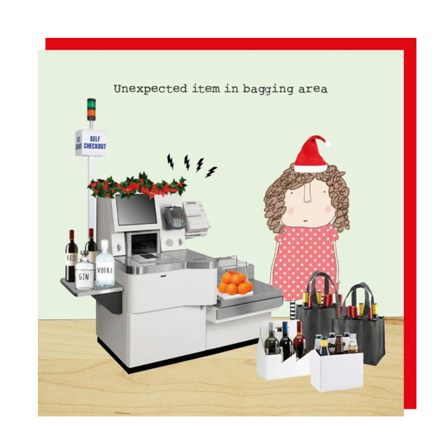 Xmas Bagging Area - Festive Rosie Christmas Card - Rosie Made A Thing