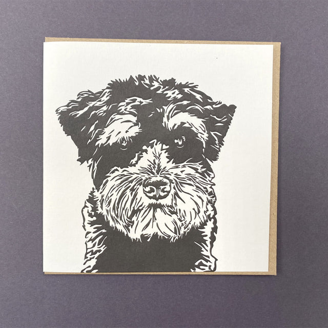 Schnauzer Letterpress Card - Penguin Ink