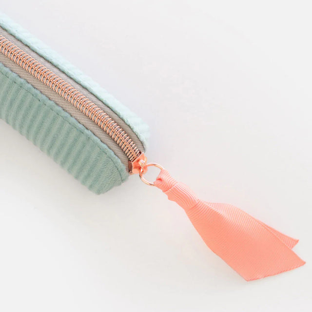 Blue Cord Slim Pencil Case - Caroline Gardner