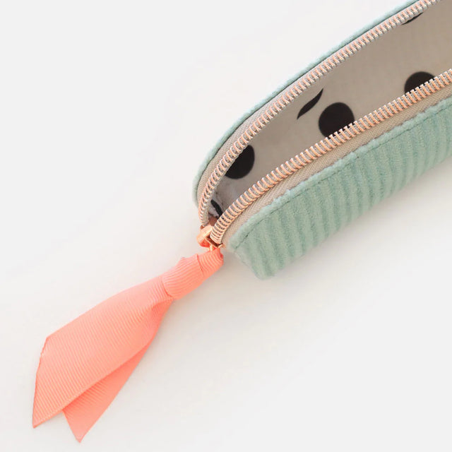 Blue Cord Slim Pencil Case - Caroline Gardner