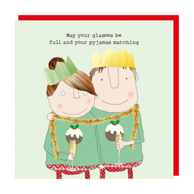 Both Pyjamas - Festive Rosie Christmas Card - Rosie Made A Thing