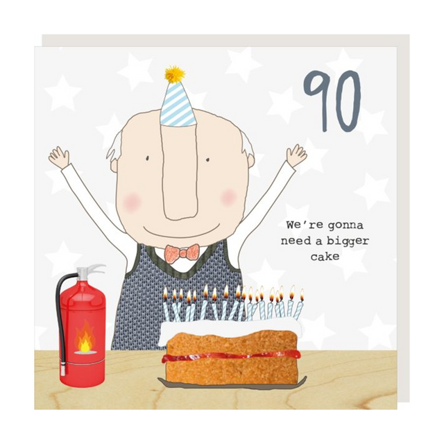 Boy 90 Bigger Cake Birthday Card - Rosie Made A Thing