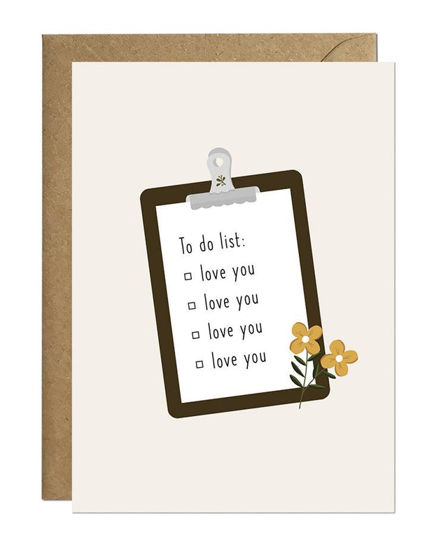 To Do List Love You Card - Ricicle