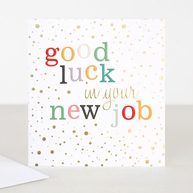 Gold Confetti New Job Card - Caroline Gardner