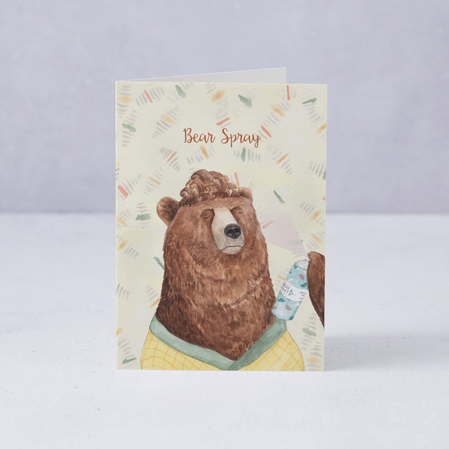 Bear Spray Illustrated Greeting Card - Mister Peebles