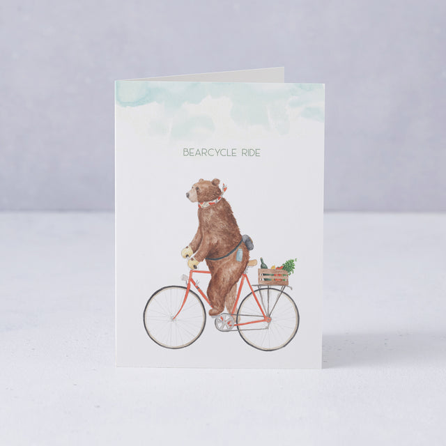 Bearcycle Illustrated Greeting Card - Mister Peebles
