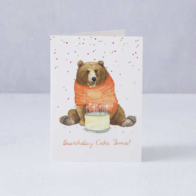 Bearthday Cake llustrated Birthday Card - Mister Peebles