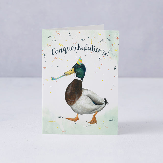 Conquackulations - Illustrated Congratulations Greeting Card - Mister Peebles