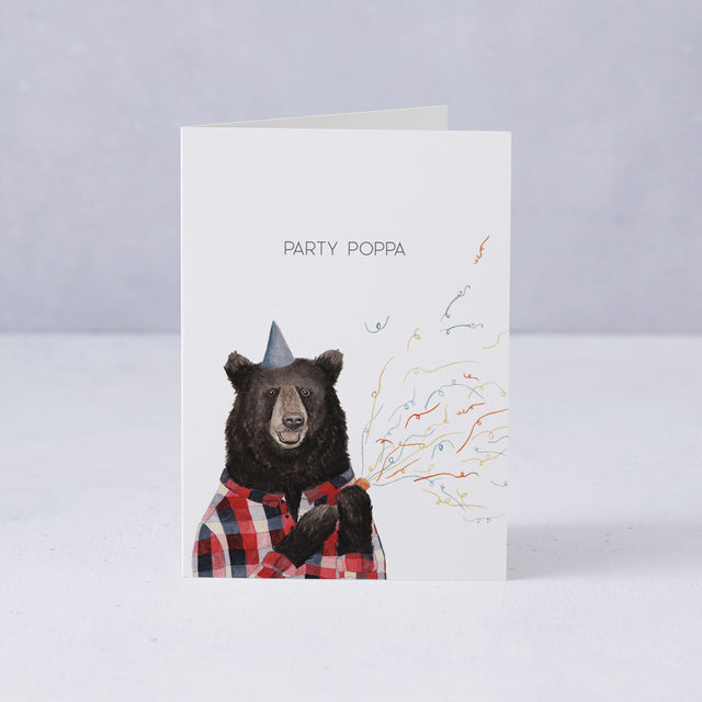 Party Popper Illustrated Birthday Card - Mister Peebles