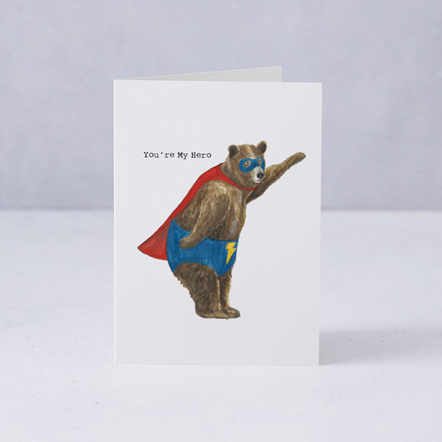 You're My Hero Illustrated Greeting Card - Mister Peebles