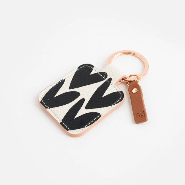 Charcoal Heart Tab Keyring