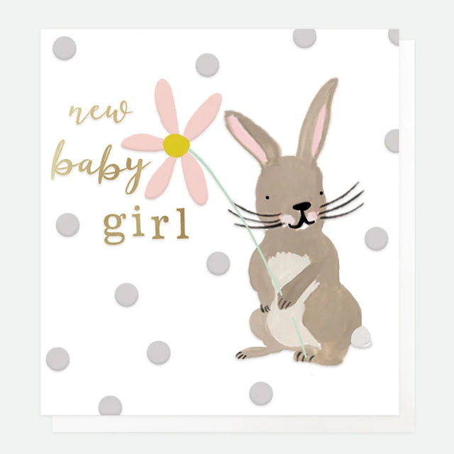 New Baby Girl Bunny Card - Caroline Gardner