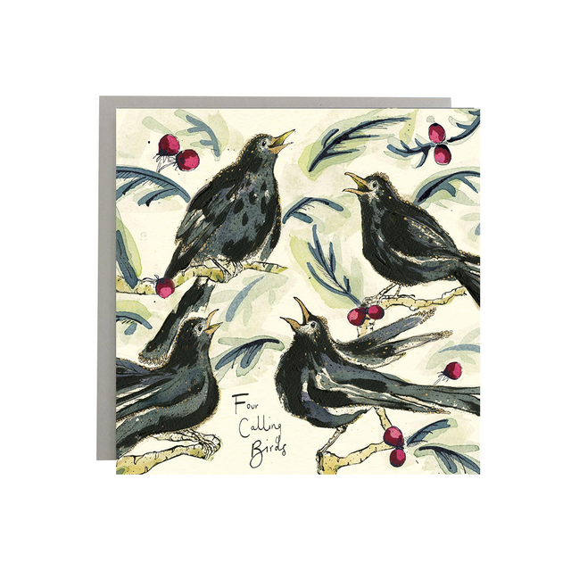 Four Calling Birds Christmas Card - Anna Wright