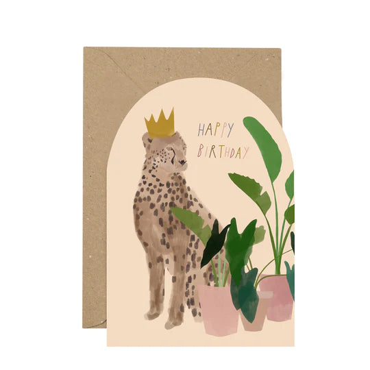 Cheetah Happy Birthday Card - Plewsy