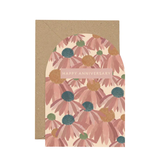 Dahlia Floral Anniversary Card - Plewsy