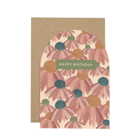 Dahlia Floral Birthday Card - Plewsy