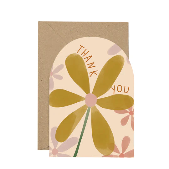 Thank You Floral Curved Card - Plewsy