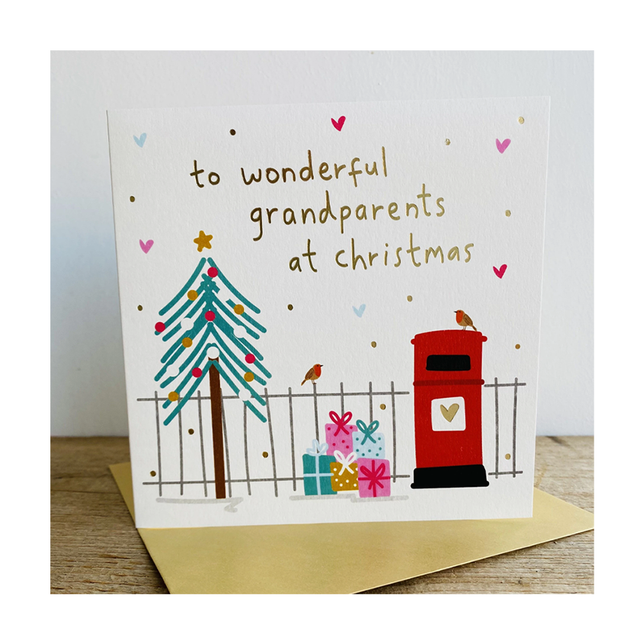 Wonderful Grandparents at Christmas Card - Megan Claire