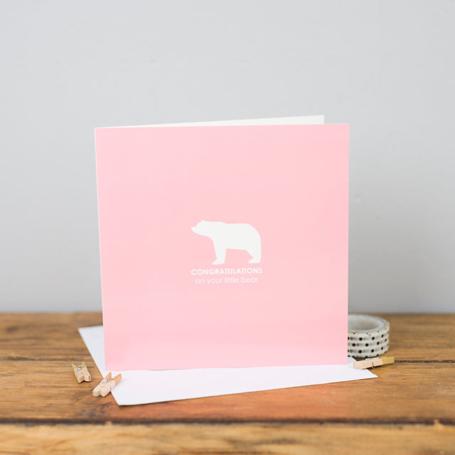 Little Bear Congratulations Pink Card - Heather Alstead