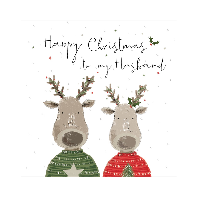 Husband Reindeer Christmas Card - The Handcrafted Card Co