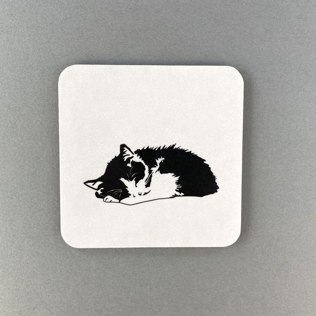 Sleeping Casey Kitten Coaster - Penguin Ink