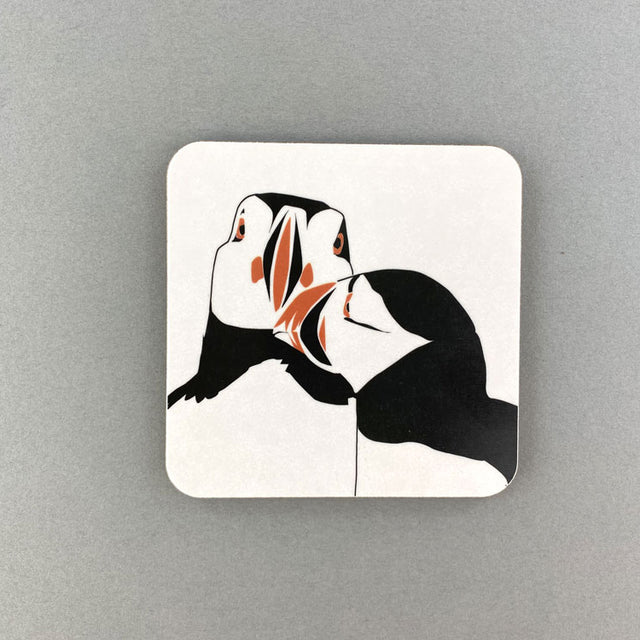 Puffin Nuzzle Coaster - Penguin Ink