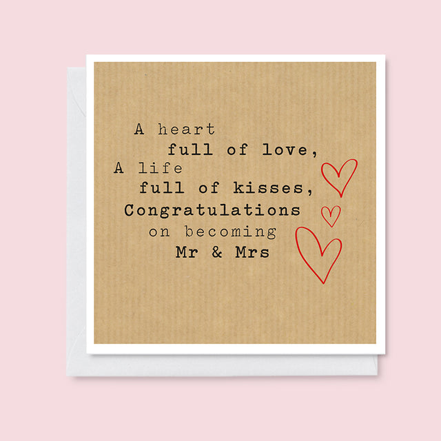 Mr & Mrs Wedding Card - Dandelion Stationery