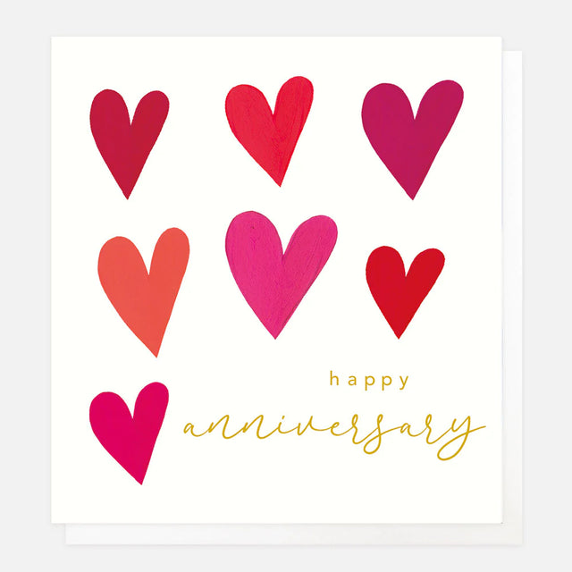 Red Hearts Anniversary Card - Caroline Gardner