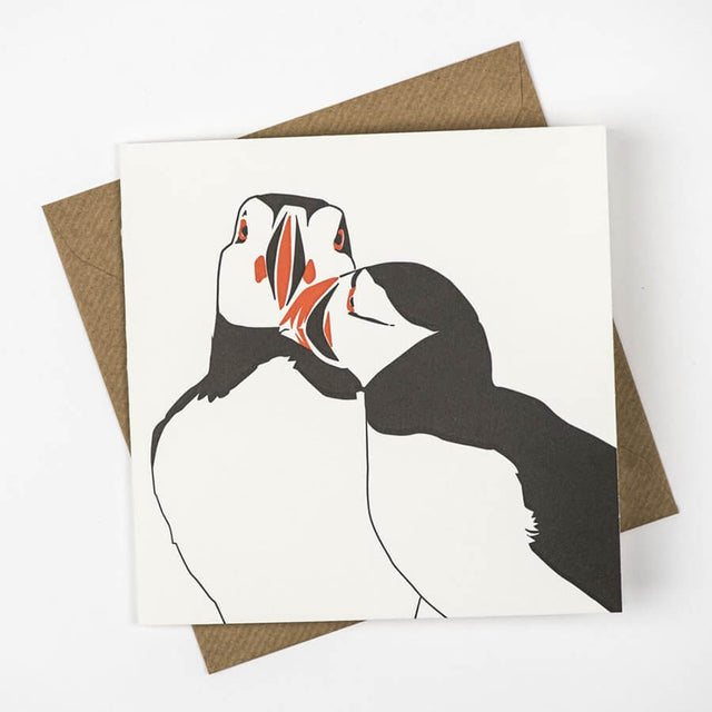 Puffin Nuzzle Card - Penguin Ink