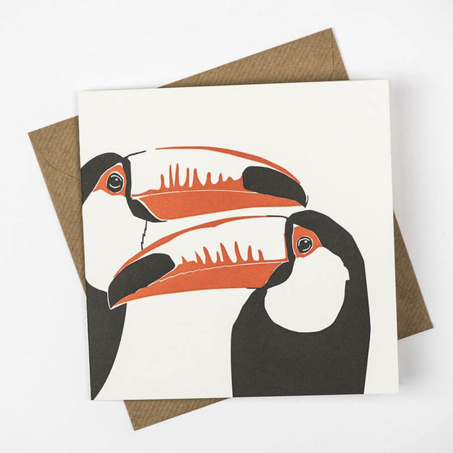 Toucans In Love Letterpress Card - Penguin Ink