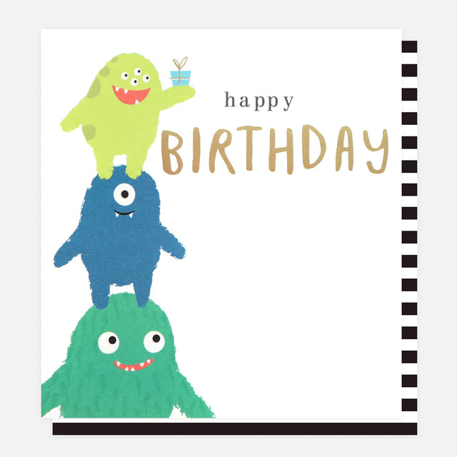 Happy Birthday Monster Stack Card - Little Monsters - Caroline Gardner
