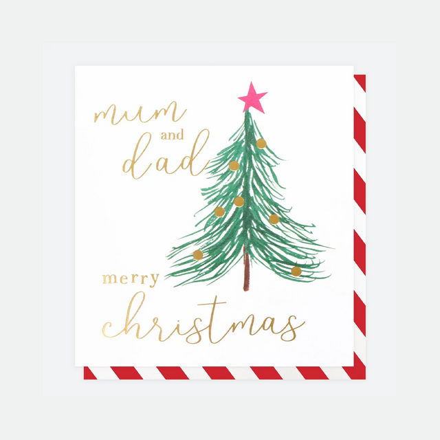 Painted Christmas Tree: Mum & Dad Card - Caroline Gardner