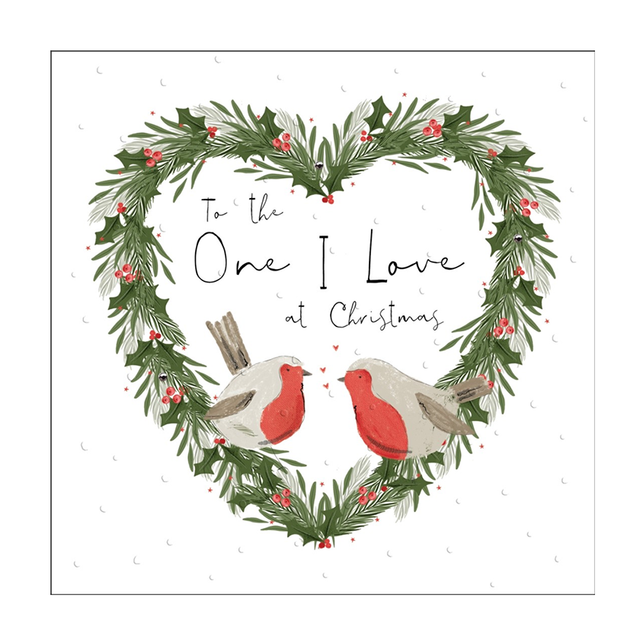 One I Love Robins Christmas Card - Handcrafted Card Co