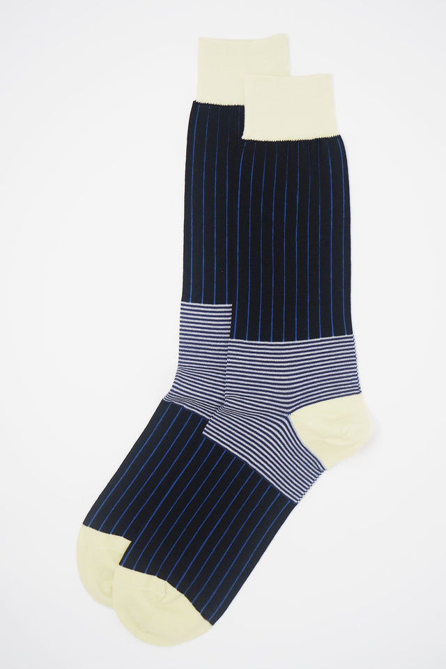 Oxford Stripe Men's Socks - Black - Peper Harow