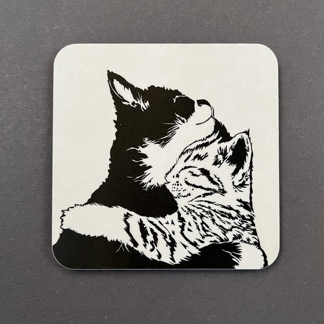 Cats Cuddle Time Coaster - Penguin Ink