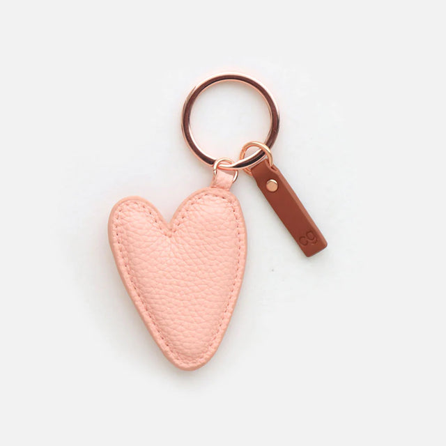 Peachy Pink Heart Keyring - Caroline Gardner