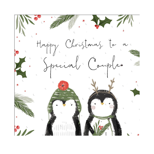 Special Couple Penguins Christmas Card - Handcrafted Card Co