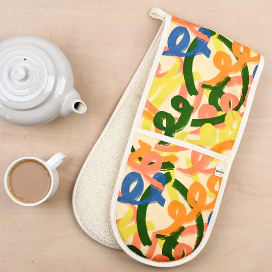 Squiggles Print Oven Gloves - Plewsy