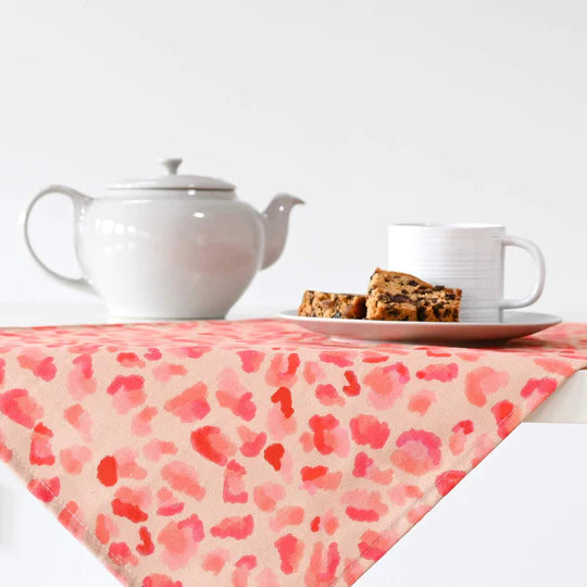 Neon Pink Leopard Print Tea Towel - Plewsy