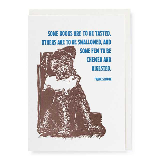 Books and Dog Letterpress Card - Archivist Gallery